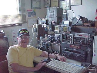 Mike Mailhiot VE6MIM in his radio shack at his Red Deer home.