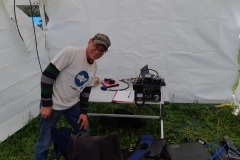 Rod VE6ROH with his 6 meter and 2 meter SSB station.